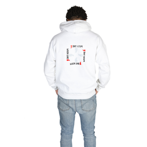 Square Design Hoodie White