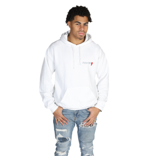 Square Design Hoodie White