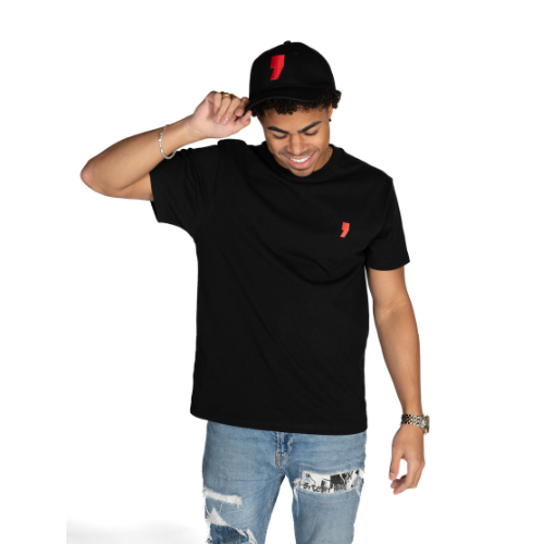 Red Comma T-Shirt Black