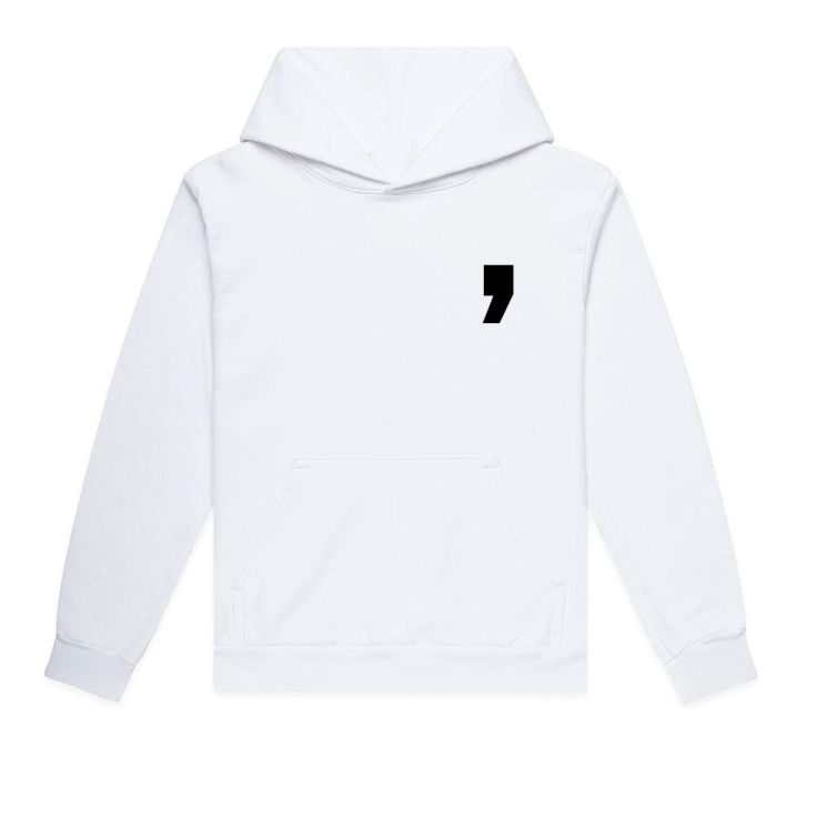 Comma Hoodie White Push The Comma