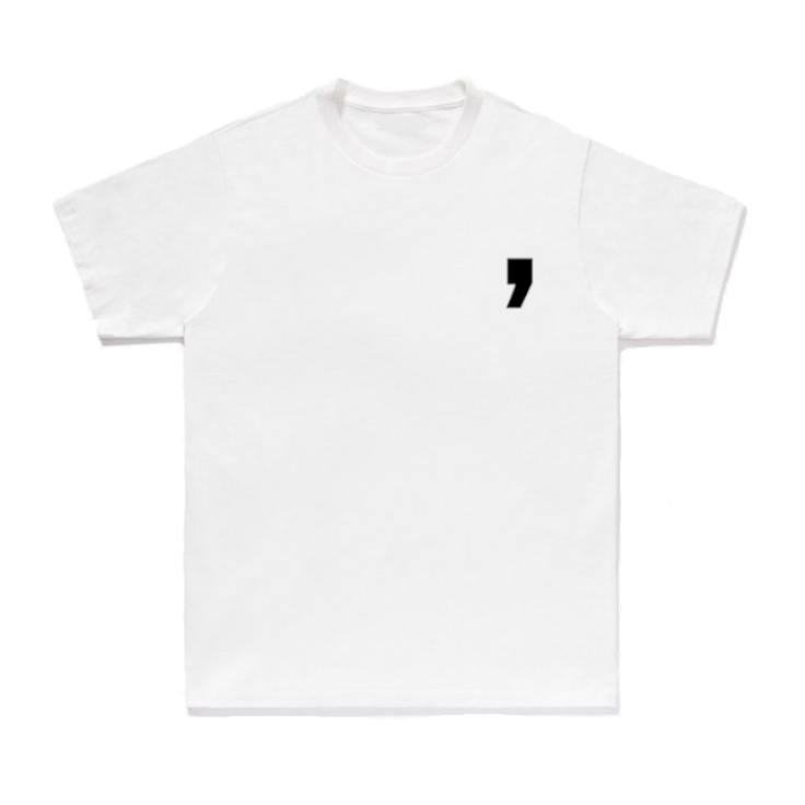 Comma T-Shirt White Push The Comma