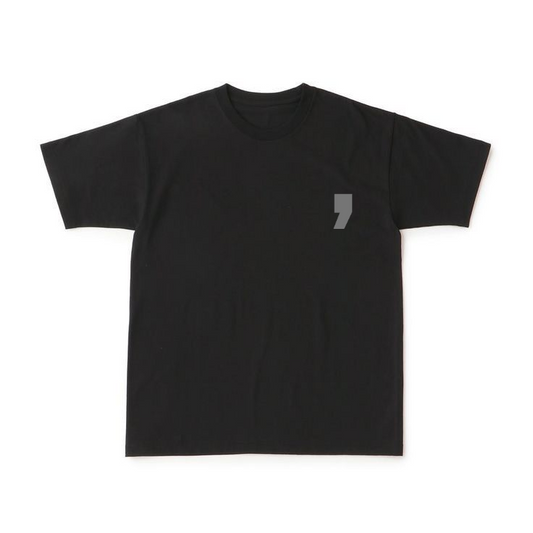 Reflective Comma T-Shirt Black Push The Comma