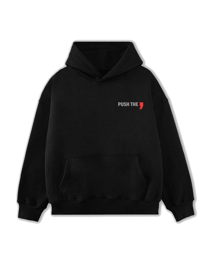 Reflective Hoodie Black Push The Comma