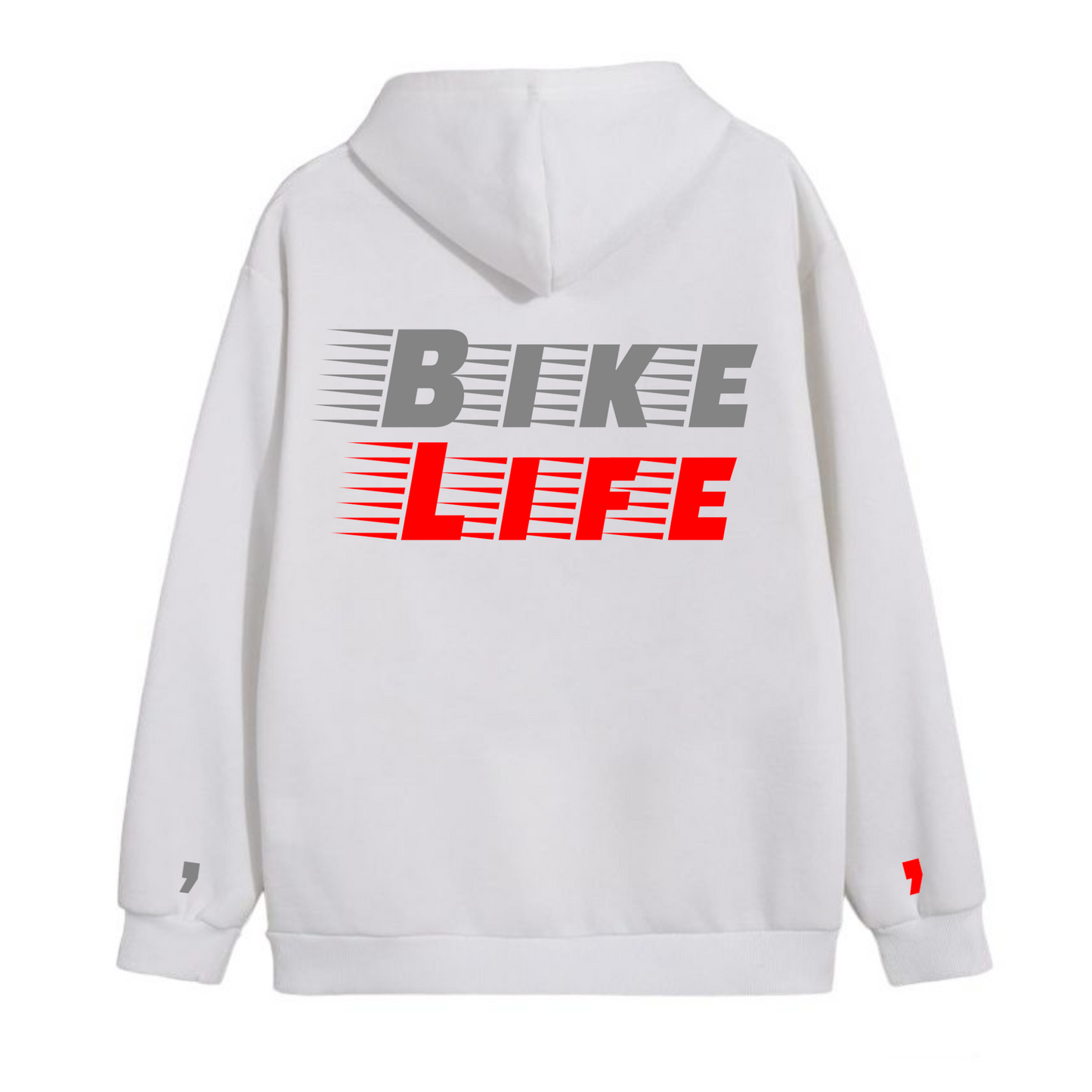 Reflective Bike Life Hoodie White