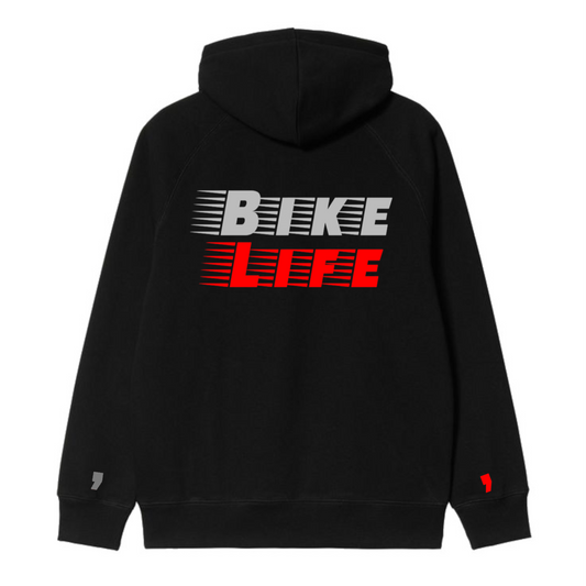 Reflective Bike Life Hoodie Black