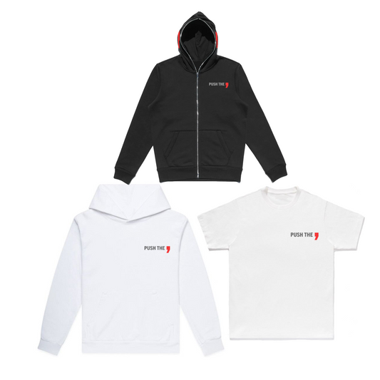 Comma's on Comma's Box Logo Bundle White