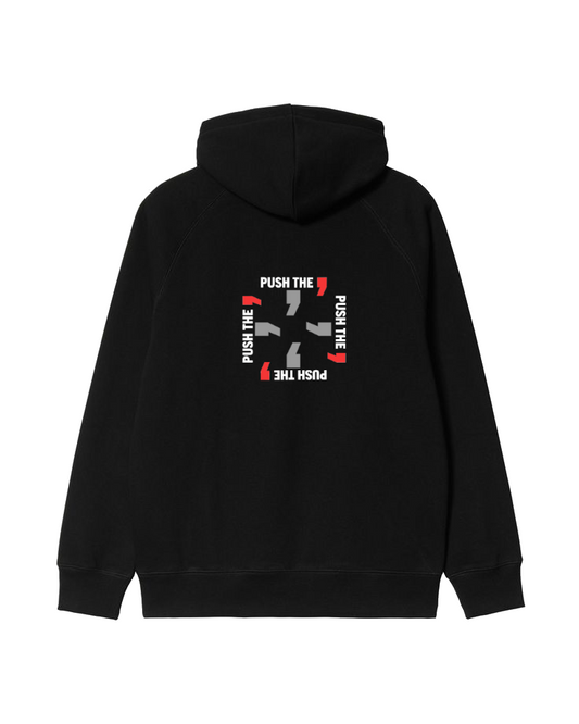 Square Design Hoodie Black