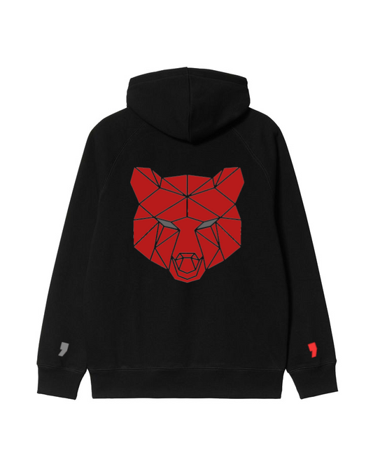 Bear Head Hoodie Black