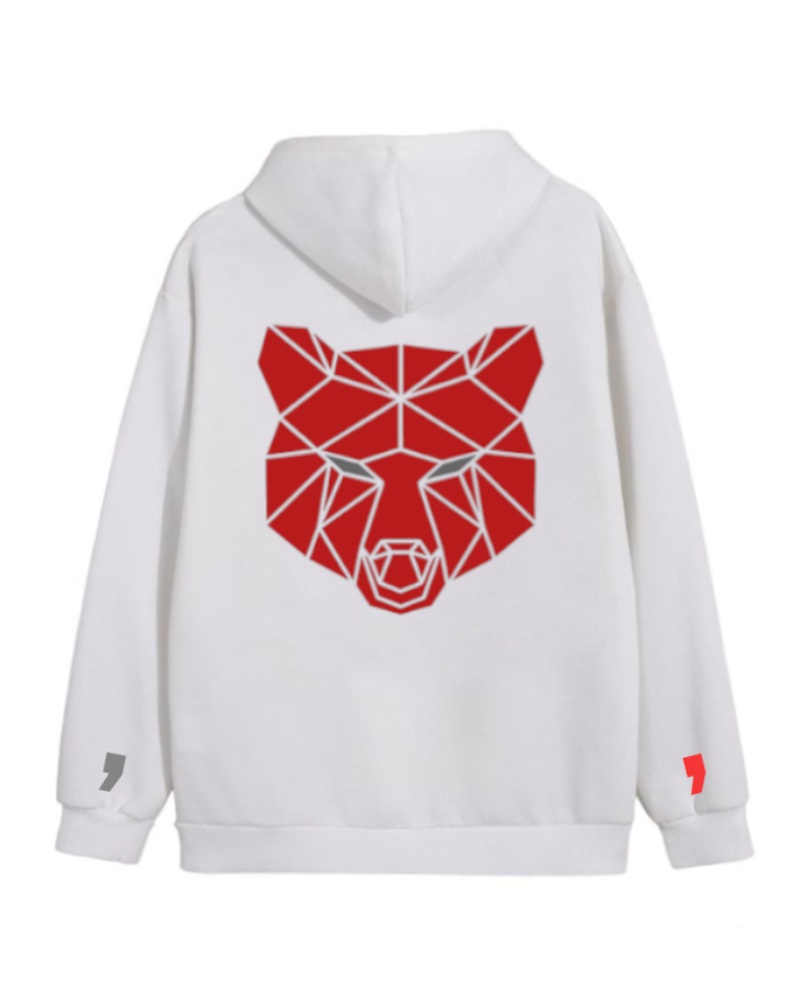 Bear Head Hoodie White