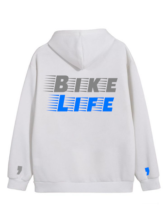 Reflective Bike Life Hoodie White